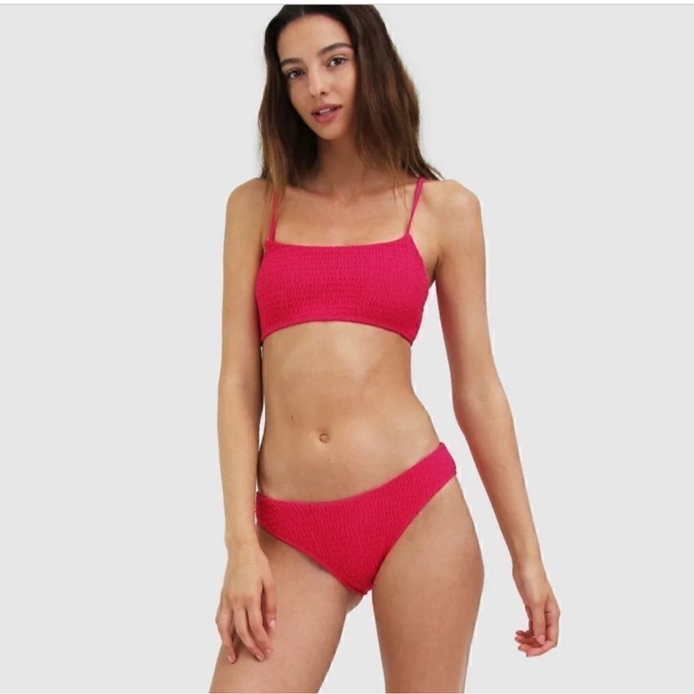 Mosmann Hot Pink Roughed Bikini. Size Small.‎